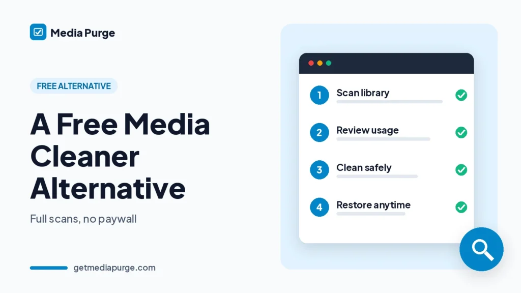 A free Media Cleaner alternative: full WordPress media scans