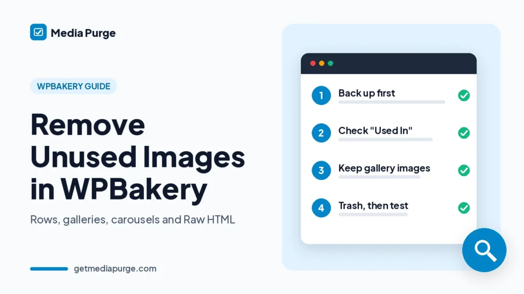 Remove Unused Images in WPBakery: Rows, galleries, carousels and Raw HTML (Media Purge featured image)