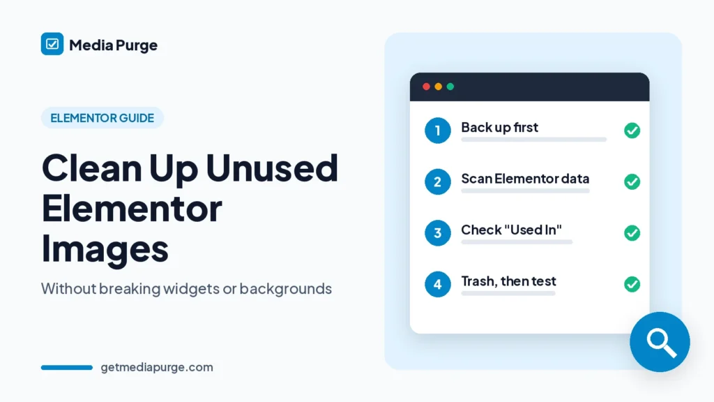 Clean Up Unused Elementor Images: without breaking widgets or backgrounds (Media Purge featured image)