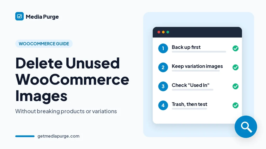 Delete Unused WooCommerce Images: without breaking products or variations (Media Purge featured image)